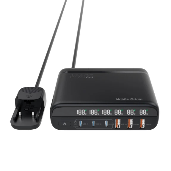 Miniatyrbild 14 av 18: Mobile Origin MO-CH140-PW12 mobilladdare Universal Svart AC Snabb laddning inomhus