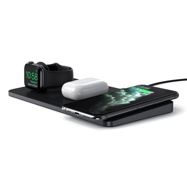 Satechi ST-X3TWCPM mobilladdare Hörlurar, Smartphone, Smartwatch Svart AC Trådlös laddning inomhus