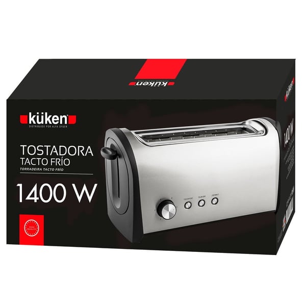 Miniatyrbillede 2 af 4: Küken 33622 brødrister 6 4 skive(r) 1400 W Sort, Rustfrit stål