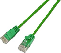 SLIM Patchcords SLIM-L-UU-K6A 1.5 GN netværkskabel Grøn 1,5 m Cat6a U/UTP (UTP)