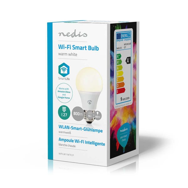 Miniatyrbild 2 av 4: Nedis WIFILW11WTE27 smart belysning Smart glödlampa Wi-Fi 9 W