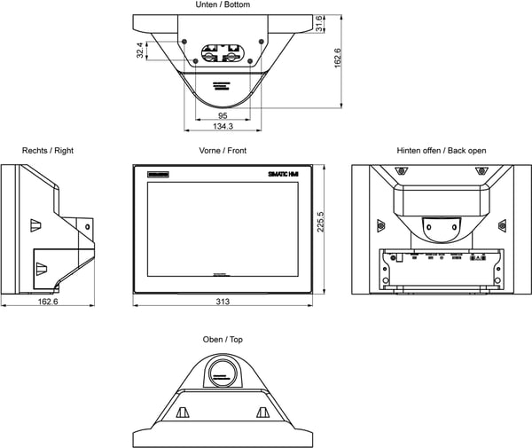 Miniatyrbillede 2 af 3: Siemens 6AV2128-3MB27-0BX0 touch-kontrolpanel 30,7 cm (12.1") 800 x 1280 pixel