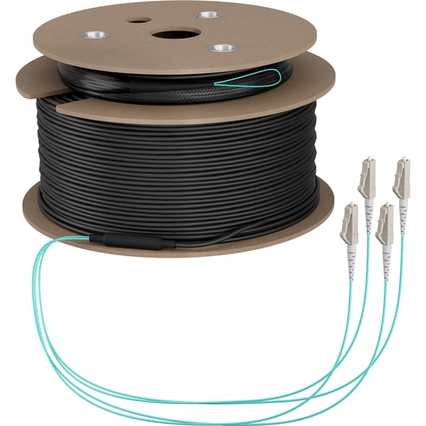 EFB Elektronik O8303S190OM3 InfiniBand og fiberoptisk kabel 190 m 4x LC U-DQ(ZN) BH Turkisfarve, Beige, Sort