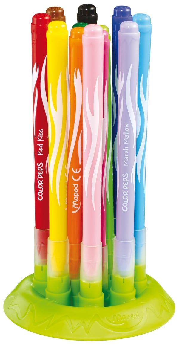 Maped Color'Peps Jungle Innovation, 12-pack huopakynä Musta, Sininen, Ruskea, Vihreä, Oranssi, Vaaleanpunainen, Purppura, Punainen, Keltainen 12 kpl