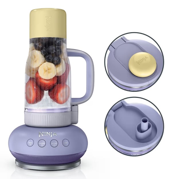 Ninja DB351EUPR tehosekoitin 0,71 L Kannettava blenderi 1100 W Laventeli, Keltainen