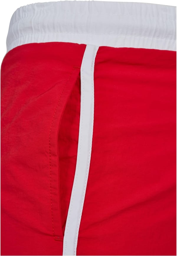 Urban Classics Herren Schwimmshirt Retro Swimshorts, Rot (Firered/White 01314), Large Hanstik Rød, Hvid