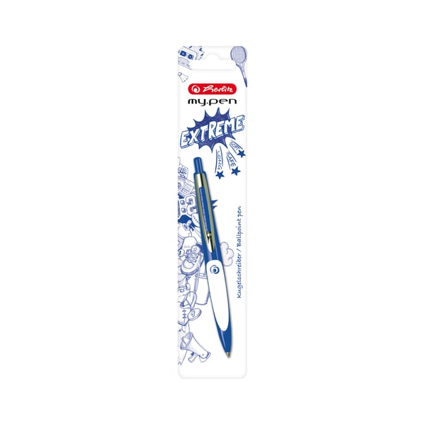 Herlitz my.pen Blå Fastklämbar, indragbar kulspetspenna 1 styck