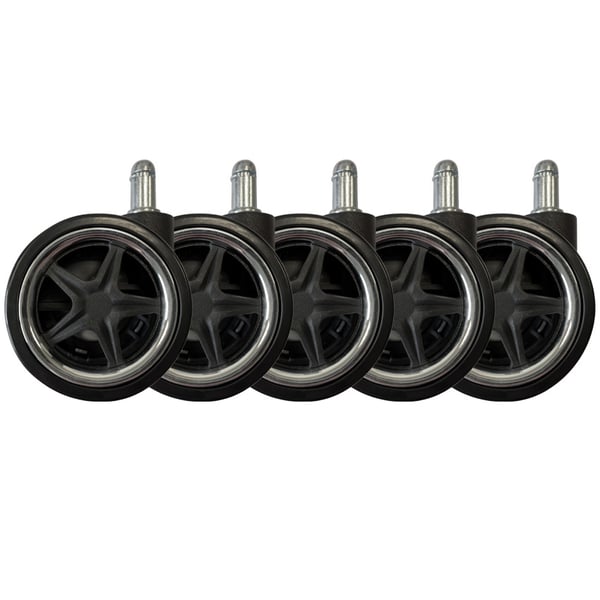 LC-Power LC-CASTERS-8BC-DRIFT kontor- & computerstol del Sort, Krom Plast, Gummi Castorhjul