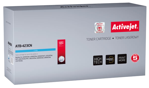 Activejet tonerkassette ATB-423CN (erstatning Brother TN-423C; Supreme; 4000 sider; blå)