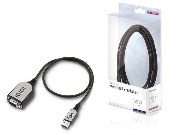 Sitecom CN-104 sarjakaapeli Musta, Harmaa USB A-tyyppi DB-9
