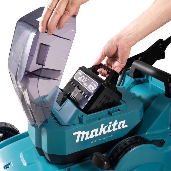 Miniatyrbillede 2 af 3: Makita LM002JM101 plæneklipper Skubbe plæneklipper Batteri Sort, Blå, Metallic