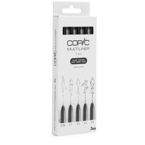 Miniatyrbillede 3 af 7: Copic Multiliner fineliner Flere Sort 5 stk