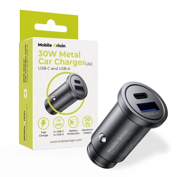Miniatyrbillede 1 af 11: Mobile Origin MO-MCCH30W-CA12 oplader til mobil enhed Smartphone Sort Cigartænder Hurtig opladning Automatisk