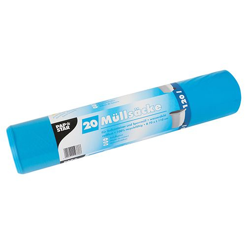 Papstar 12338 skraldepose 120 L Blå 20 stk