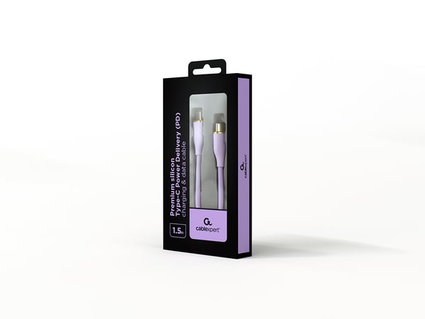 Miniatyrbillede 2 af 2: Gembird CC-USB2S-CMCM-1.5M-P USB-kabel USB 2.0 1,5 m USB C 480 Gbit/sek. Lilla