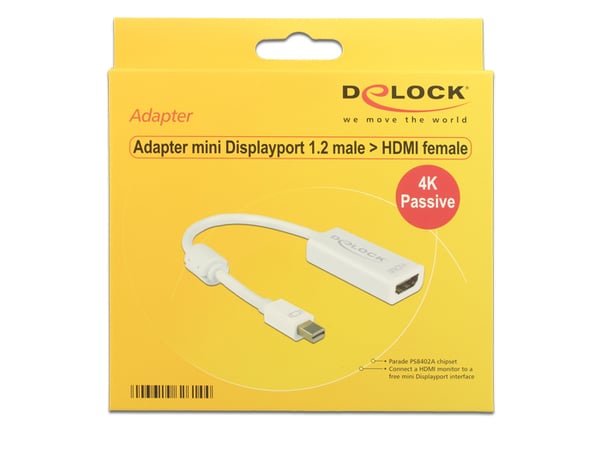 Miniatyrbillede 1 af 2: DeLOCK 62602 videokabel adapter 0,2 m DisplayPort DVI-I Hvid