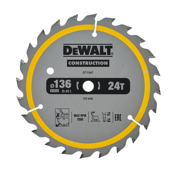 Miniatyrbillede 1 af 2: DeWALT DT1947-QZ rundsavklinge 1 stk