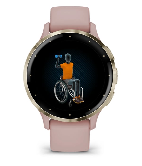Miniatyrbillede 4 af 8: Garmin Venu 3S 3,05 cm (1.2") AMOLED 41 mm Digital 390 x 390 pixel Berøringsskærm Guld, Rose Wi-Fi GPS (satellit)