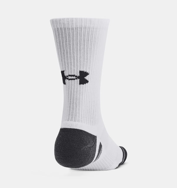 Miniatyrbillede 2 af 5: Under Armour UA Performance Tech Unisex Crew sokker Grå, Hvid 3 Par