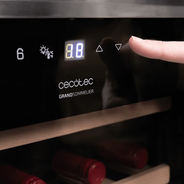 Cecotec 02716 vinkøler Vin køleboks Fritstående Sort, Sølv, Transparent 34 flaske(r)