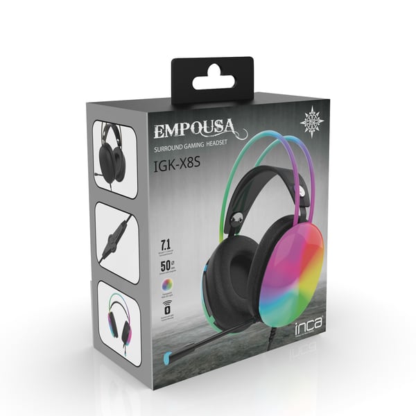 Miniatyrbillede 2 af 6: Inca IGK-X8S hovedtelefoner/headset Ledningsført Spil Sort