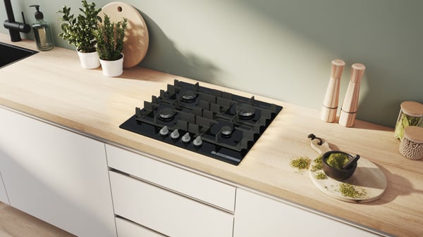Miniatyrbillede 3 af 7: Bosch Serie 4 PNP6B6K40 kogeplade Sort Indbygget 60 cm Gaskomfur 4 zone(s)