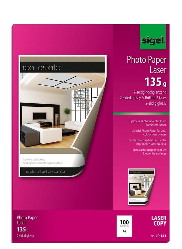 Miniatyrbild 1 av 2: Sigel LP141 fotopapper A4 Glansigt