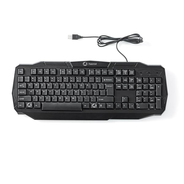 Nedis GKBD100BKUS tangentbord Spela USB QWERTY Amerikanskt internationellt Svart