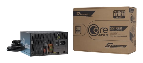 Pikkukuva 1 / 13: Seasonic CORE GC-850 ATX 3.1 virtalähdeyksikkö 850 W 20+4 pin ATX Musta