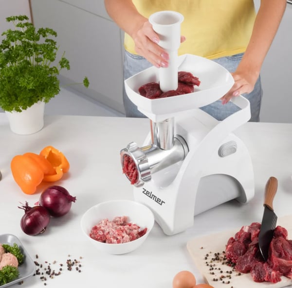 Miniatyrbild 7 av 7: Zelmer ZMM9801B köttkvarn 2200 W Rostfritt stål, Vit