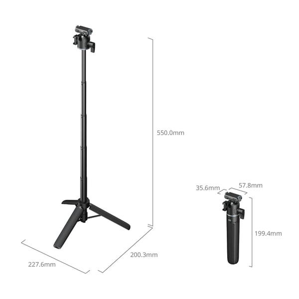 Miniatyrbild 5 av 5: SmallRig 5435 stativ Actionkamera 3 ben Svart