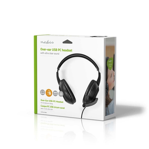 Nedis CHSTU210BK kuulokkeet ja kuulokemikrofoni Langallinen Pääpanta Car/Home office USB Type-C Musta