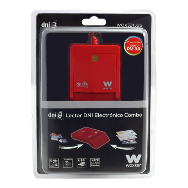 Woxter PE26-148 läsare smarta kort inomhus USB USB 2.0 Röd