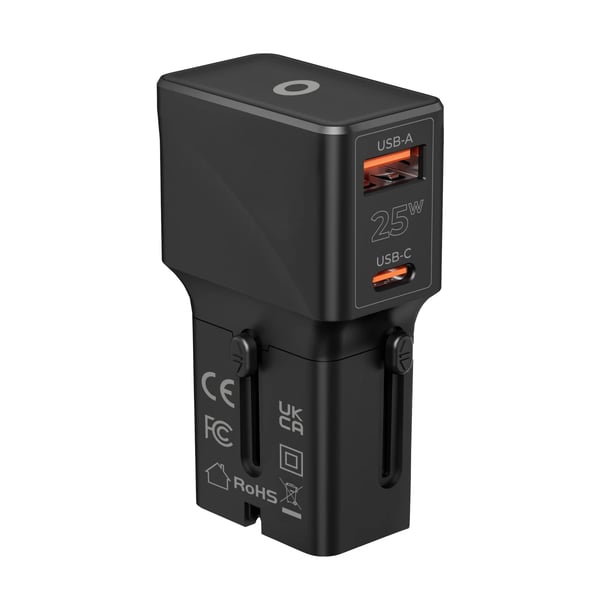 Mobile Origin TAD25-2P-BLK oplader til mobil enhed Universel Sort Vekselstrøm, USB Hurtig opladning Indendørs