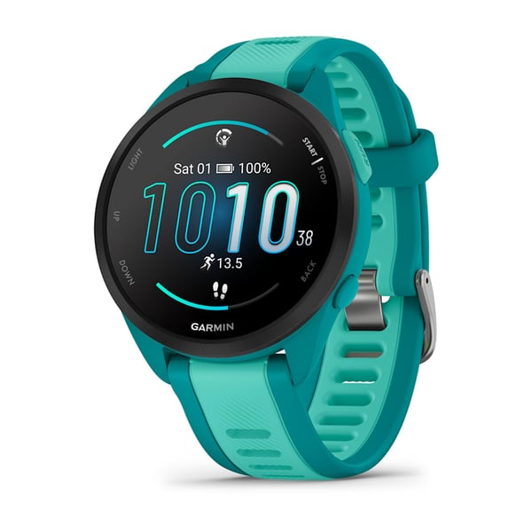 Garmin Forerunner 165 Music 3,05 cm (1.2") AMOLED 43 mm Digitaalinen 390 x 390 pikseliä Kosketusnäyttö Turkoosi GPS (satelliitti)