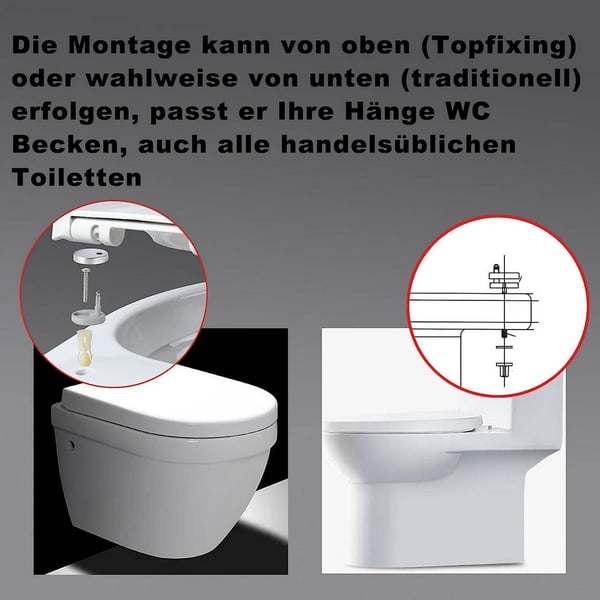 Woltu WS2584 WC-istuin Muovi Valkoinen