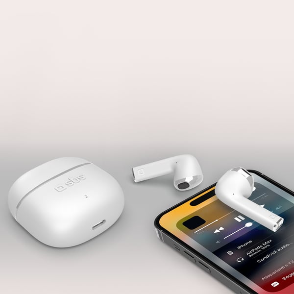 SBS One Color Headset True Wireless Stereo (TWS) I ørerne Opkald/musik Bluetooth Hvid