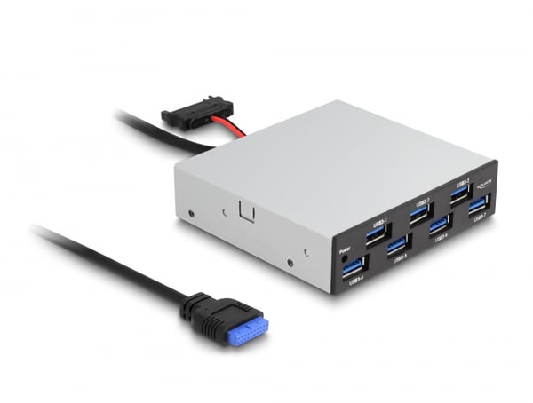DeLOCK 64207 gränssnittshubbar 5000 Mbit/s Svart, Grå