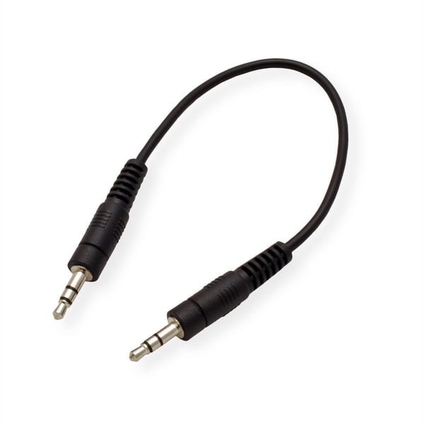 Miniatyrbillede 2 af 2: ROLINE 3.5mm Cable, M-M 0.2 m lydkabel 0,2 m Sort