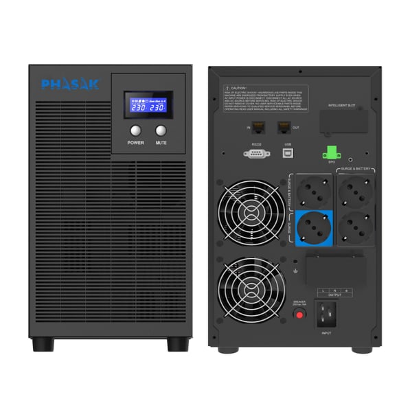 Phasak PH 7631 strömskydd (UPS) Linjeinteraktiv 3,16 kVA 2100 W 4 AC-utgångar