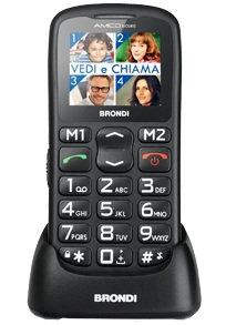 Brondi AMICO SICURO 4,57 cm (1.8") 75 g Svart Seniortelefon