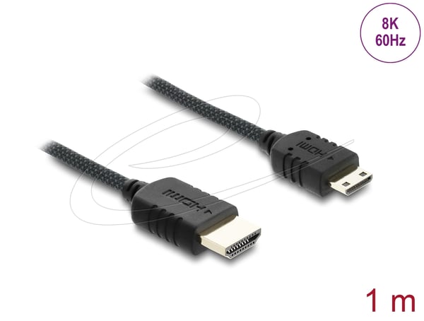 Miniatyrbild 2 av 2: DeLOCK 81687 HDMI-kabel 1 m HDMI Typ A (standard) HDMI Type C (Mini) Svart
