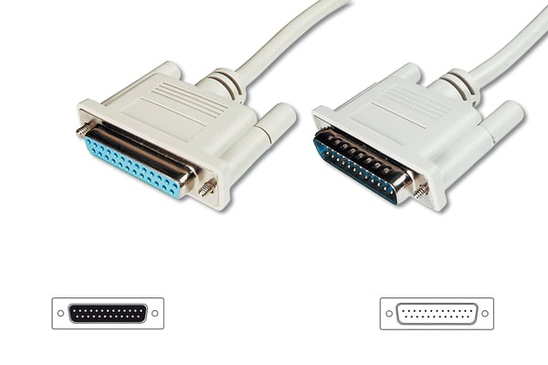 DIGITUS Dataoverførsels forlængerkabel, D-Sub25/St - D-Sub25/Bu