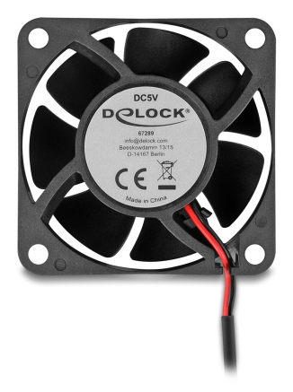 Miniatyrbillede 1 af 3: DeLOCK 67289 Computerkølesystem Computerkabinet Ventilator 6 cm Sort 1 stk
