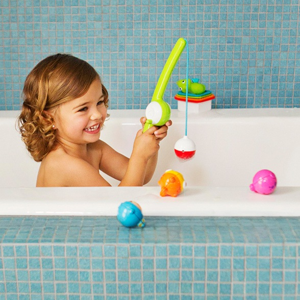 Munchkin Fishin’ Bath Toy Bade legetøj Blå, Orange, Lyserød, Gul
