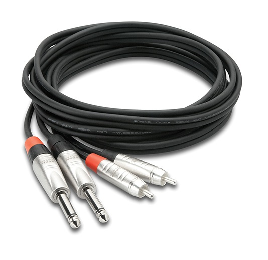 Hosa Technology HPR-010X2 lydkabel 3,05 m 2 x RCA 2 x 6.35mm TS Sort