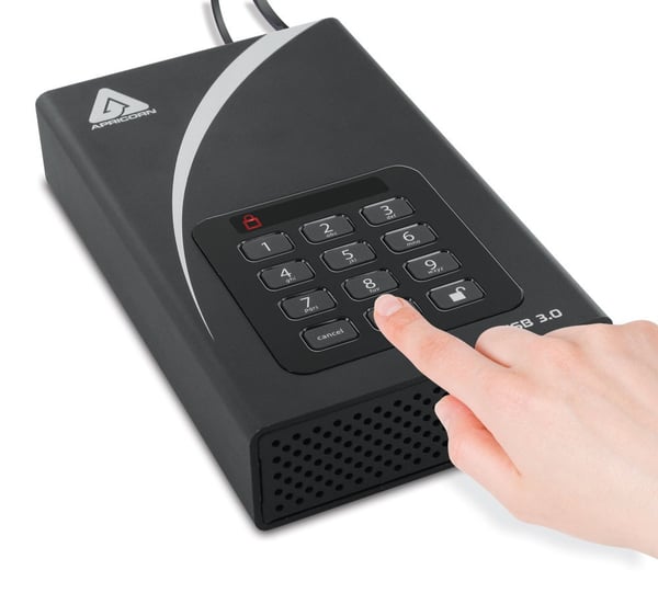 Apricorn Aegis Padlock DT ulkoinen kovalevy 6 TB USB A-tyyppi 3.2 Gen 1 (3.1 Gen 1) Musta