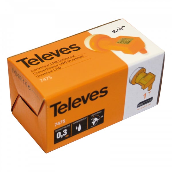 Televes 7475 nedkonverterare 10,7 - 12,75 GHz Orange