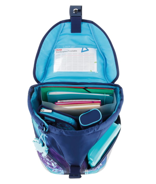 Miniatyrbillede 4 af 15: Herlitz SoftLight Plus Greenline Blue Ice skoletaskesæt Pige Polyester Blå, Marineblå