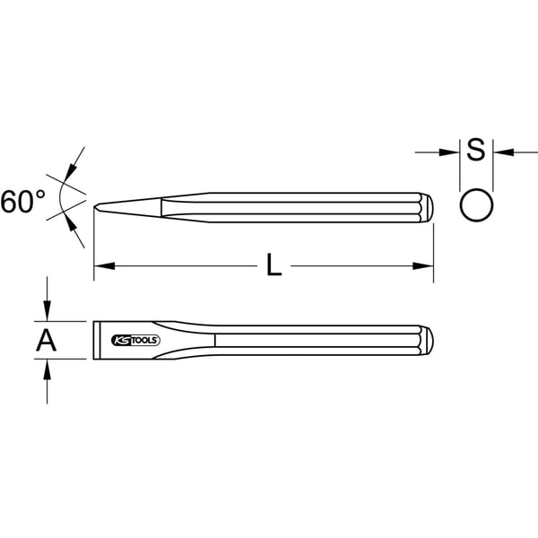 KS Tools 964.3108 metalmejsel Kold mejsel